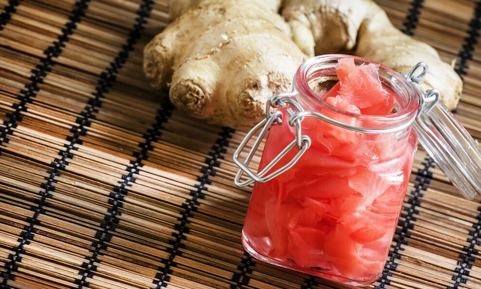 pickled ginger root for effect
